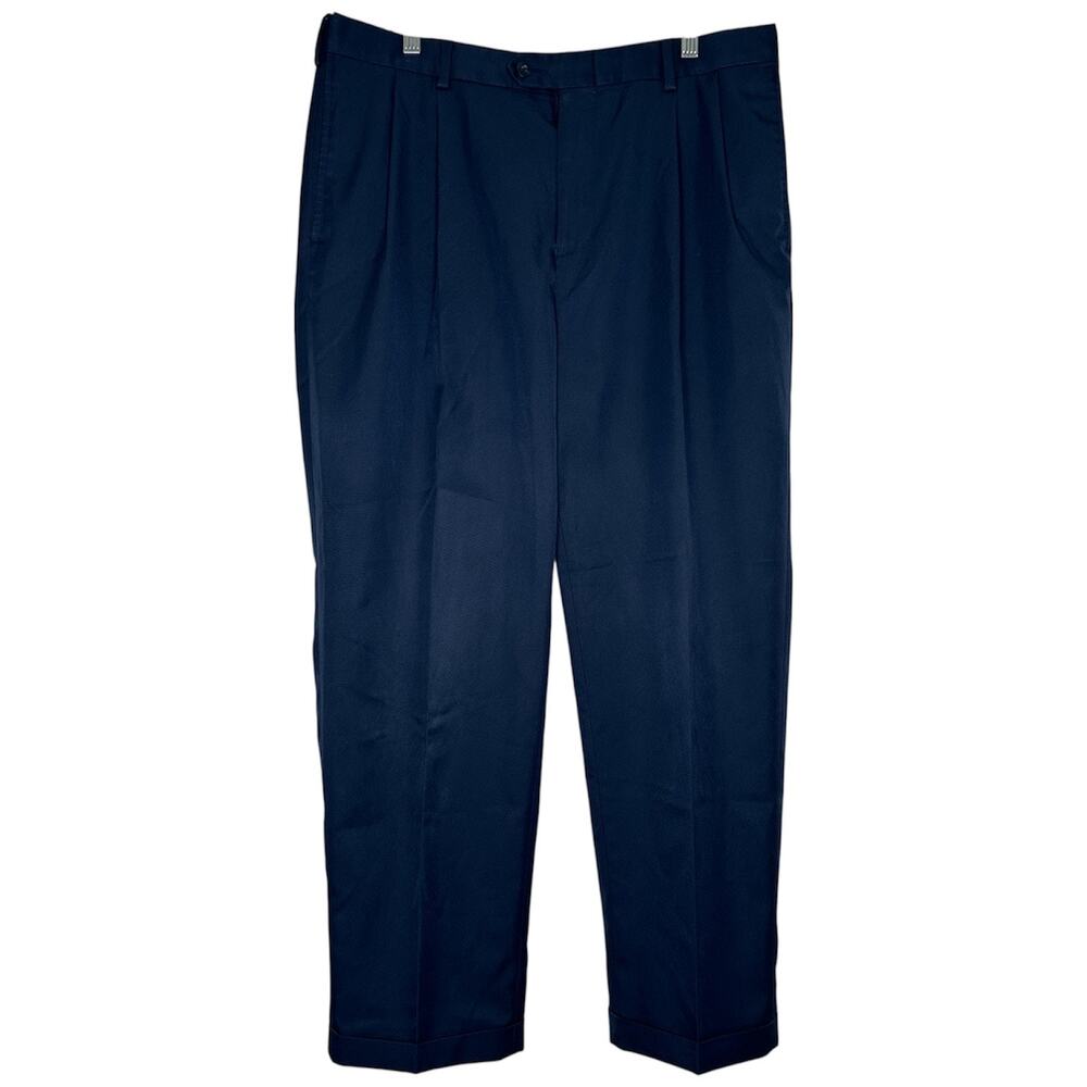 Jos A Bank 36x29 Straight Pleated Navy Mens Khaki Pants Dress Slacks Trousers